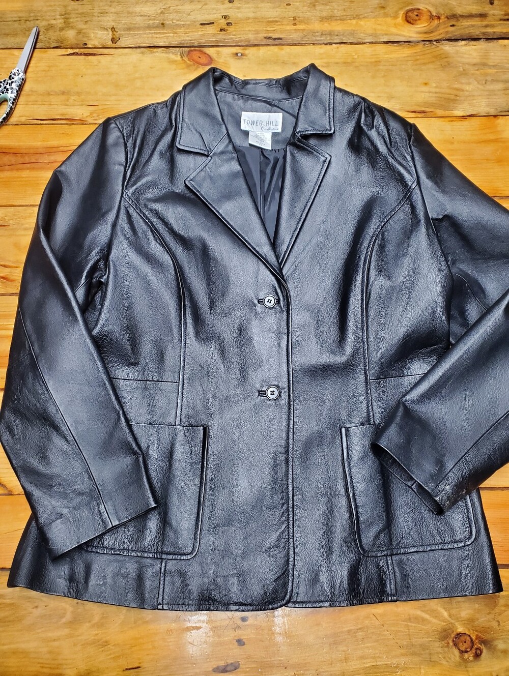 Tower Hill Collection 100% Genuine Leather Blazer Jacket Women's Plus Size 18
